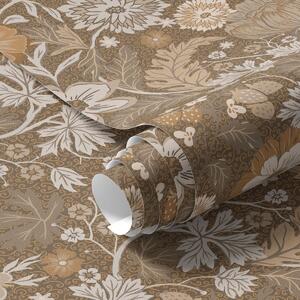 Carta da parati Composizione floreale in terracotta con ornamento, Parati classici Rustica, a00145v1 : Uwalls.it