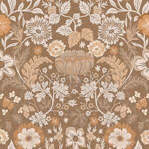 Carta da parati Composizione floreale in terracotta con ornamento, Parati classici Rustica, a00145v1 : Uwalls.it
