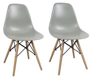 JULIETTE - set di 2 sedie moderne con gambe in legno