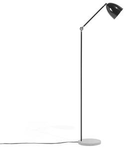 Lampada da terra in metallo Nero 165 cm con base in cemento braccio oscillante paralume regolabile Beliani