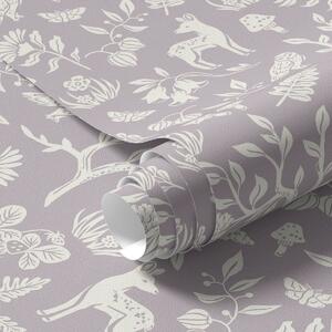 Carta da parati Mini animali scandinavi con piante, Parati classici Rustica, a00149v1 : Uwalls.it