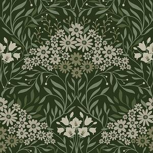 Carta da parati Simmetria floreale con fiori su sfondo scuro, Parati fiori e piante classici, a00153 : Uwalls.it
