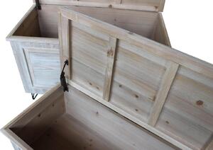 ROMARIC - set di 2 bauli in legno in paulownia e mdf industrial 83,5x43x53,5/ 80x40x50