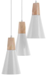 Lampada a sospensione a 3 luci Lampada da soffitto in stile scandinavo in legno di metallo bianco Beliani