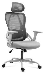 MARK ADLER Manager 2.9 Grey | Sedia da ufficio ergonomica | Supporto lombare e poggiatesta regolabili