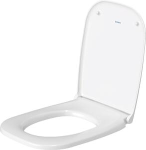 Siège de WC Duravit D-Code Compact, charnières en plastique, avec ressort dabaissement automatique, fixation par vis, 359x443mm, blanc brillant, charnières en plastique, 0067390099, 0067390099