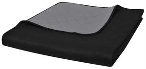 130884 Double-sided Quilted Bedspread Black/Grey 220 x 240 cm