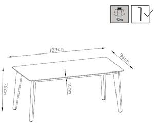URANUS - tavolo da giardino in alluminio e laminato ad pressione hpl 180x90