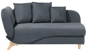 Chaise longue versione sinistra in velluto grigio scuro con contenitore soggiorno design moderno Beliani