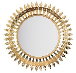 Specchio da parete a forma di sole rotondo dorato da 60 cm a forma di sole Beliani