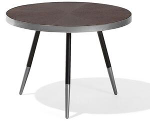 Tavolino da caffè in color noce scuro con gambe in nero/argento Beliani