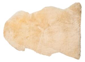 Tappeto in pelle di pecora beige 65 x 110 cm a pelo lungo naturale in stile rustico Beliani
