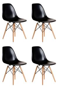 JULIETTE - set di 4 sedie moderne con gambe in legno