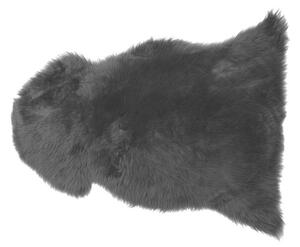 Tappeto in pelle di pecora Nero 65 x 110 cm a pelo lungo naturale in stile rustico Beliani
