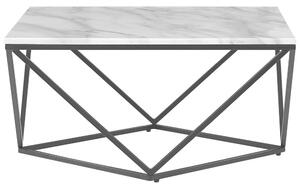 Tavolino beige nero 80 x 80 cm MDF effetto marmo Beliani