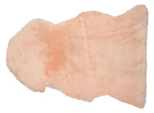 Pelle di pecora rosa pesca 65 x 110 cm naturale a pelo lungo in stile rustico Beliani