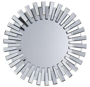 Specchio argento Sunburst Tondo Lucido Soggiorno Corridoio soggiorno Beliani