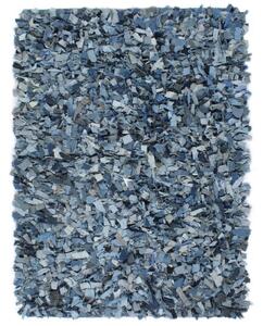 Tappeto Shaggy a Pelo Lungo in Denim 120x170 cm Blu