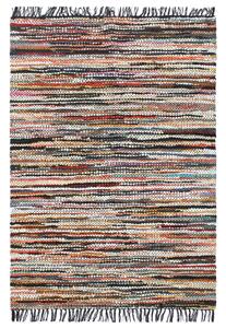 Tappeto Chindi Tessuto a Mano in Pelle 190x280 cm Multicolore
