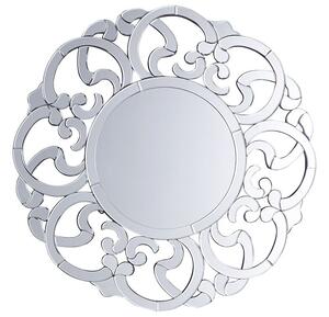 Specchio da parete argento 70 cm rotondo decorativo cornice irregolare soggiorno camera da letto vanità Beliani
