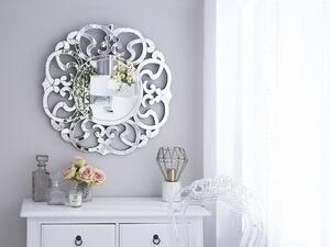 Specchio da parete argento 70 cm rotondo decorativo cornice irregolare soggiorno camera da letto vanità Beliani
