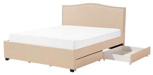 Struttura del letto Cassetto imbottito in poliestere beige Storage 160 x 200 cm Design tradizionale Beliani
