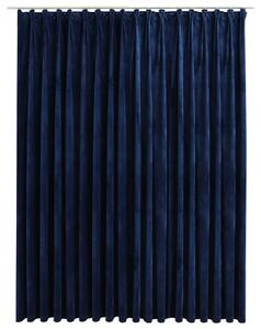 Tenda Oscurante con Ganci Velluto Blu Scuro 290x245 cm