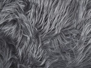 Tappeto in finta pelle di pecora grigio 53 x 88 cm alto pelo rustico Beliani