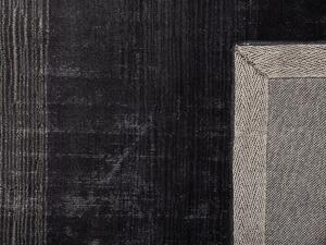 Tappeto Grigio con Nero 160 x 230 cm Effetto Ombre Viscosa Soggiorno Moderno Beliani