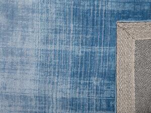 Tappeto Grigio con Blu 200 x 200 cm Effetto Ombre Viscosa Soggiorno Moderno Beliani