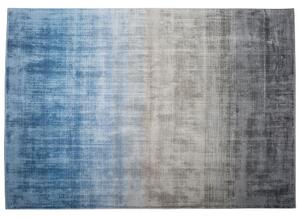 Tappeto Grigio con Blu 160 x 230 cm Effetto Ombre Viscosa Soggiorno Moderno Beliani
