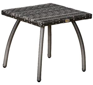Tavolino da Giardino 45x45x44 cm in Rattan Sintetico Grigio