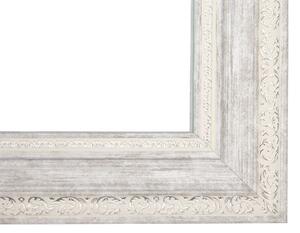 Specchio da Parete Beige con Argento 50 x 130 cm Verticale Soggiorno Camera da Letto Comò Finitura Gesso Beliani