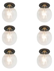 Set di 6 faretti da incasso moderni neri - Insight