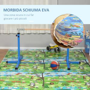HOMCOM Tappeto Puzzle per Bambini Gioco 24 Pezzi Impermeabile con Fondo Antiscivolo, Schiuma EVA con Copertura 9㎡ Multicolore