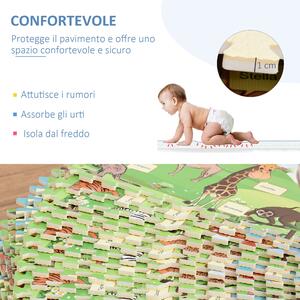 HOMCOM Tappeto Puzzle per Bambini Gioco 24 Pezzi Impermeabile con Fondo Antiscivolo, Schiuma EVA con Copertura 9㎡ Multicolore