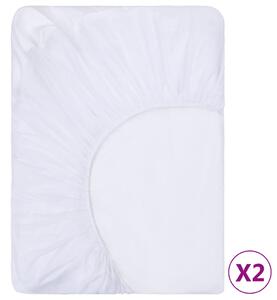 Lenzuola con Angoli Impermeabili 2 pz Cotone 100x200 cm Bianco