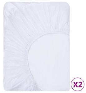 Lenzuola con Angoli Impermeabili 2 pz Cotone 140x200 cm Bianco
