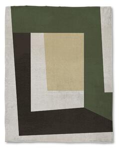 Zanetti Plaid Abstract in Velluto Stampato Trapuntato a mano 135x170 cm Verde