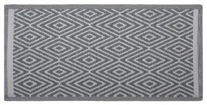 Tappeto per Interni e Esterni Motivo a Rombi Grigio Chiaro 90 x 150 cm motivo geometrico Beliani