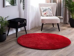 Tappeto shaggy rosso 140 cm moderno tappeto rotondo trapuntato a Pelo Lungo Beliani