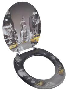 Coperchio da Toilette in MDF con Modello New York