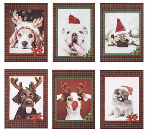 Zanetti Set 6 Strofinacci Assortiti Natalizi Christmas Dogs