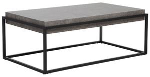 Tavolino da caffè Piano Effetto Cemento Grigio Struttura in Metallo Nero 115 x 64 cm Rettangolare Soggiorno Industriale Beliani
