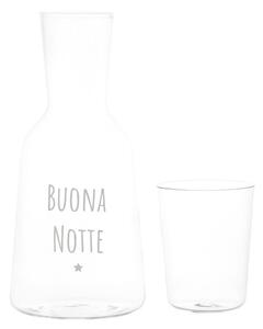 Simple Day Bottiglia in vetro borosilicato con Bicchiere Buona Notte