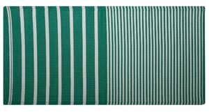 Tappeto da Esterno Verde Sintetico Geometrico a Righe 90 x 180 cm Beliani