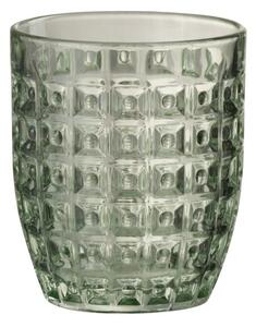 A. House Bicchiere in Vetro Verde con Motivo in Rilievo