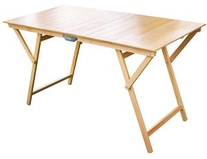Tavolo da giardino pieghevole salvaspazio in legno 70x140