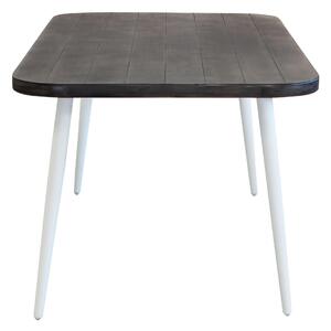 AURORA - tavolo in alluminio con ripiano effetto legno 160x90