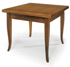 GEOFFREY - tavolo da pranzo allungabile a libro in legno massello 80x80/160